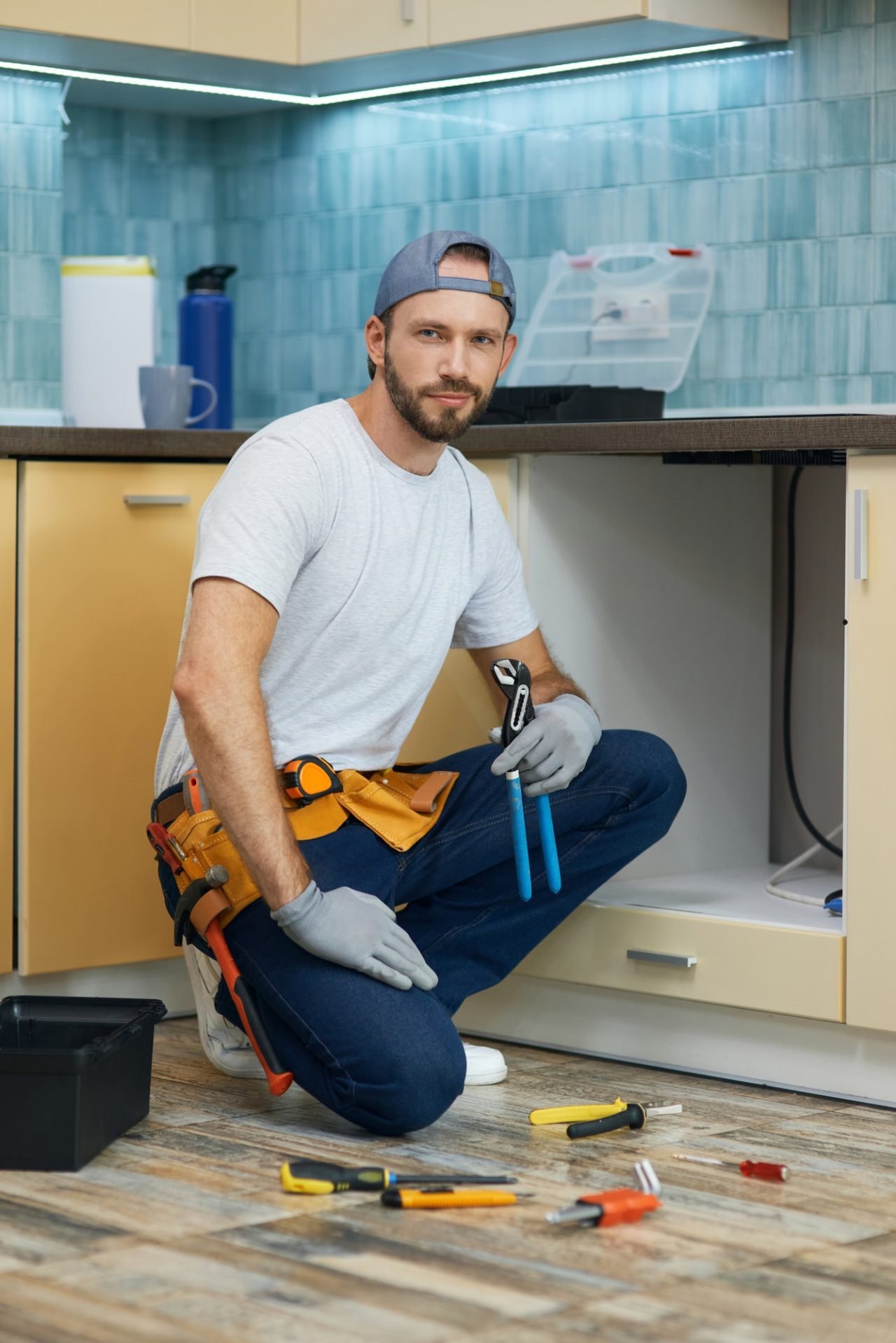 Man Working in Kitchen